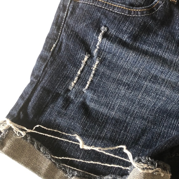 T Five Denim Low Rise Stretch Cuffed Distressed Jean Shorts - Picture 13 of 14